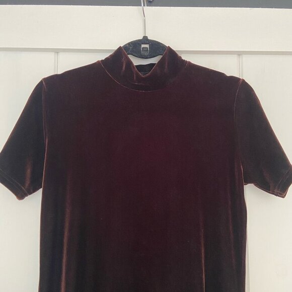 Vintage Velvet Dress Size 4 Dark Brown Knee Length Whimsigoth Witchy Romantic - Picture 2 of 8